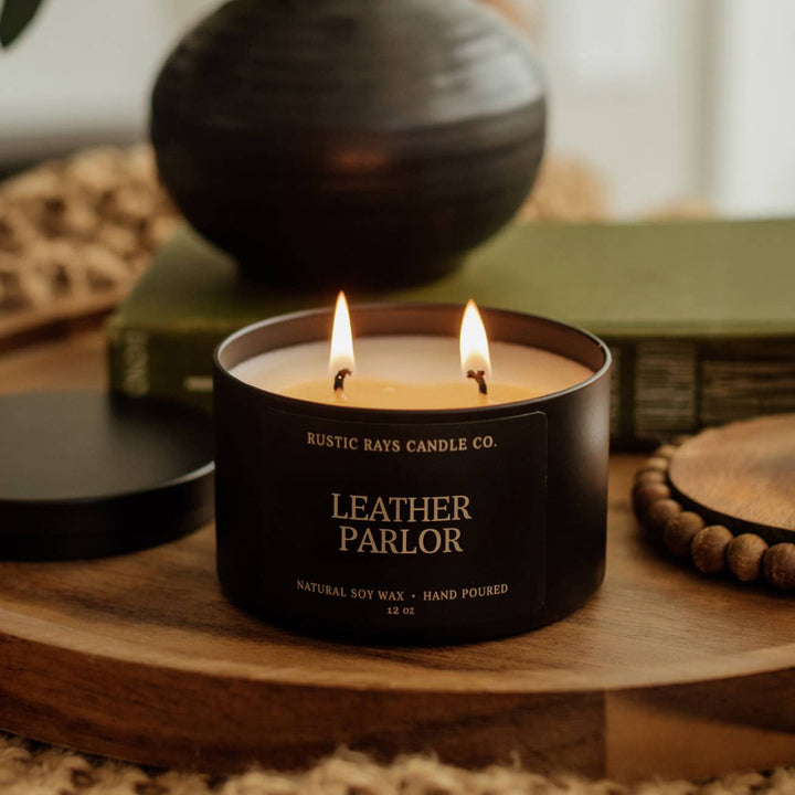 Leather Parlor 12 oz Soy Candle - Home Decor & Gifts
