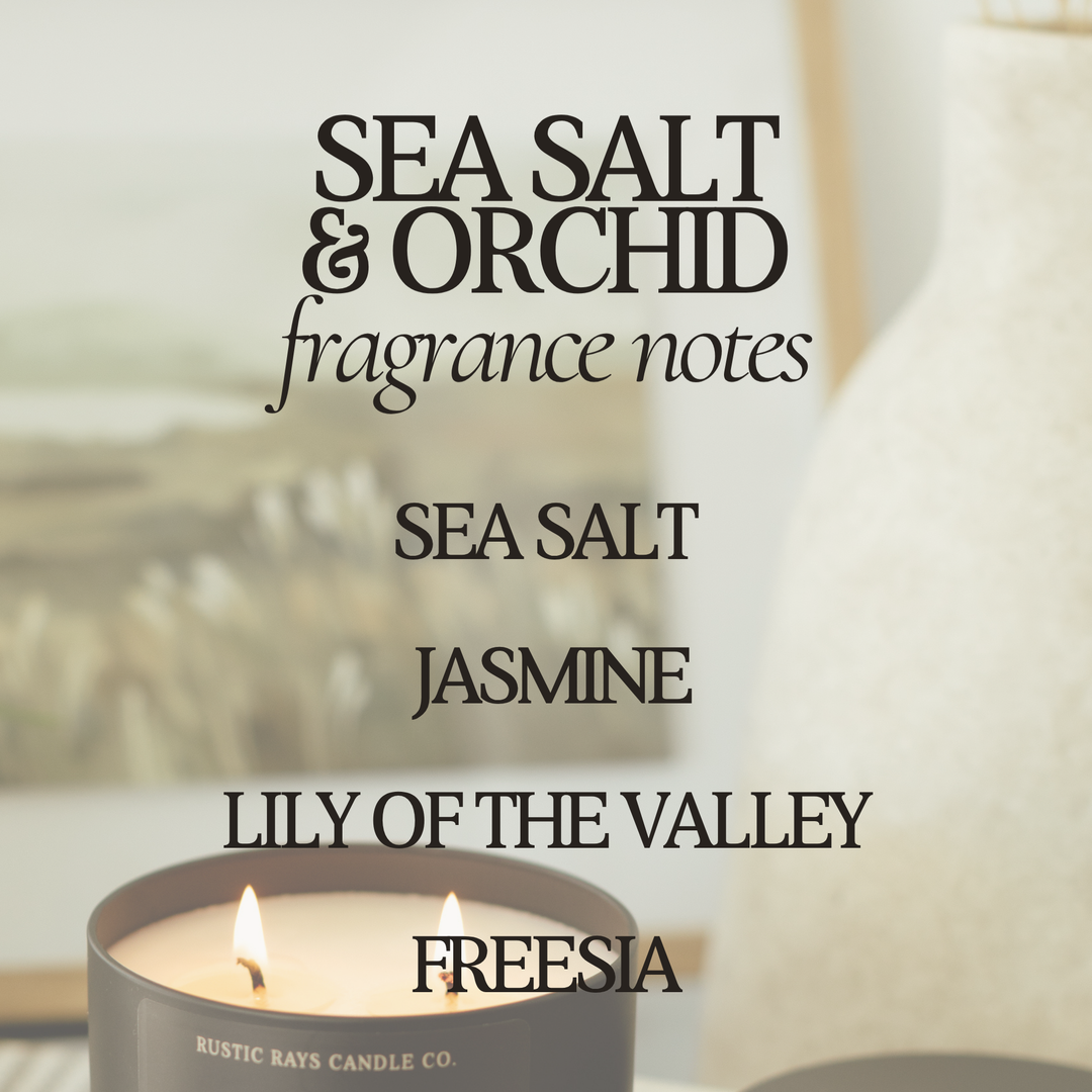 Sea Salt & Orchid 12 oz Soy Candle - Spring Home Decor