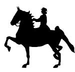 Show Horse with Rider Reflective Decal