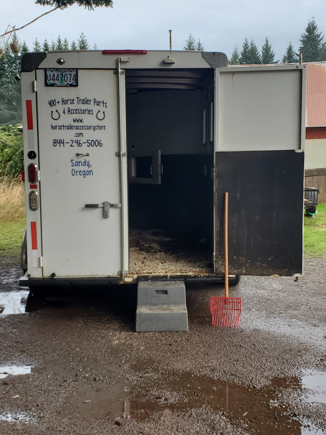 Muck your trailer easier with this sturdy step!