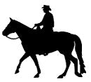 Trail Riding Horse & Man Reflective Decal