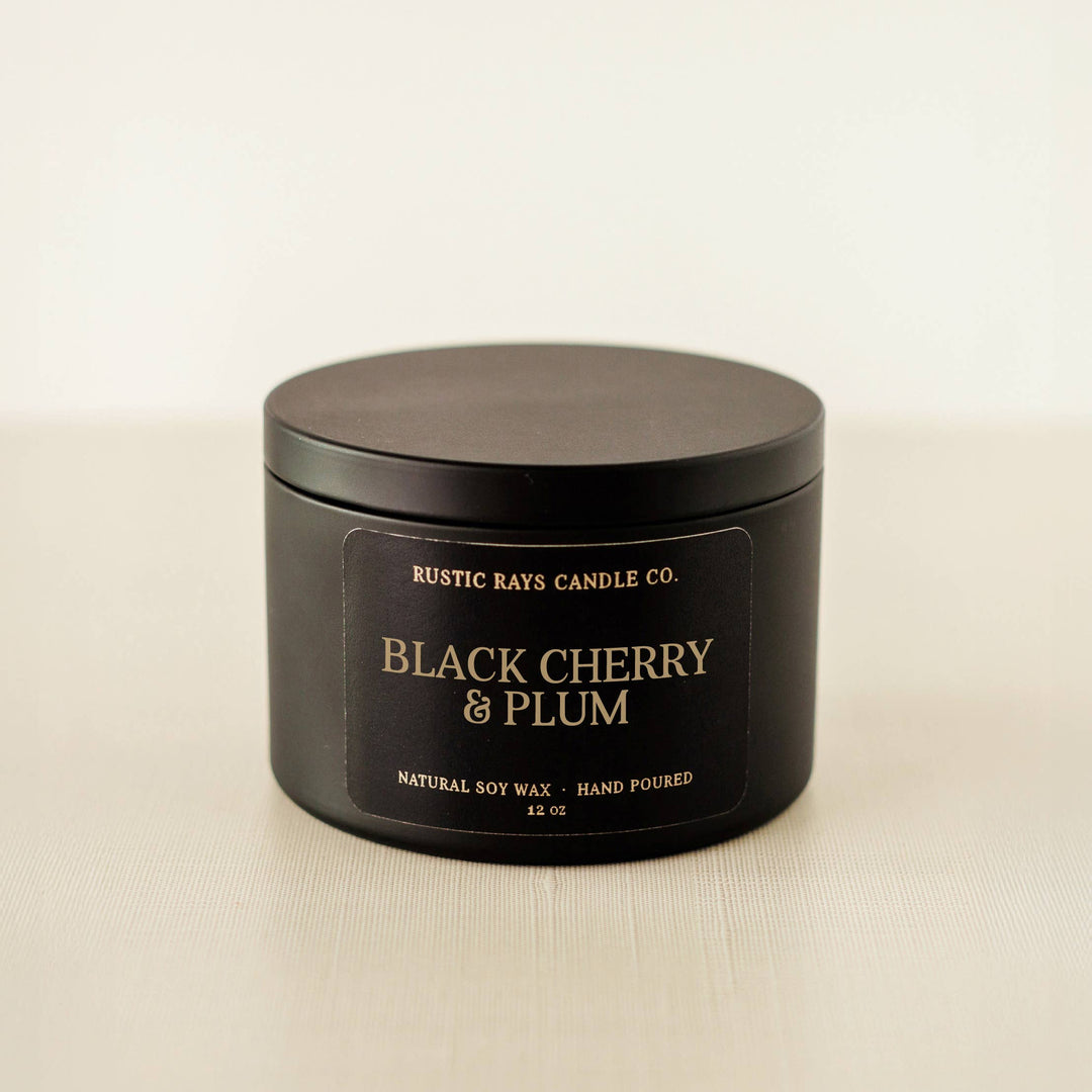 Black Cherry & Plum 12 oz Soy Candle - Home Decor & Gifts