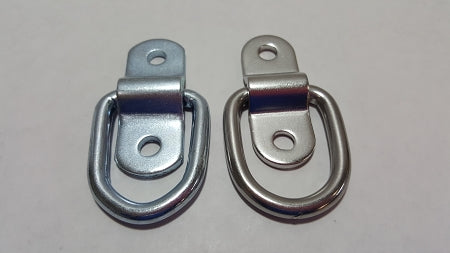 Stainless Steel D Ring on L, Steel on the Right