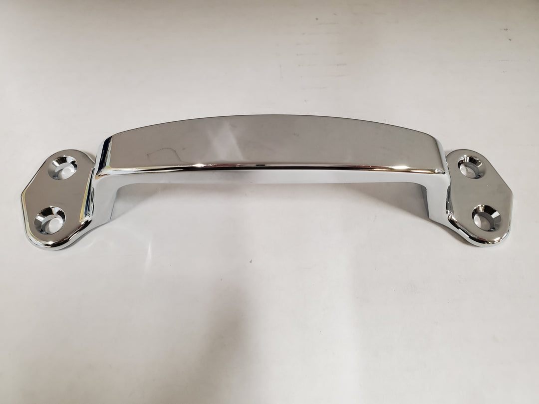 Steel Grab Handle, 8 1/4" L, Polished Chrome, Solid Steel