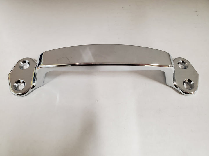 Steel Grab Handle, 8 1/4" L, Polished Chrome, Solid Steel