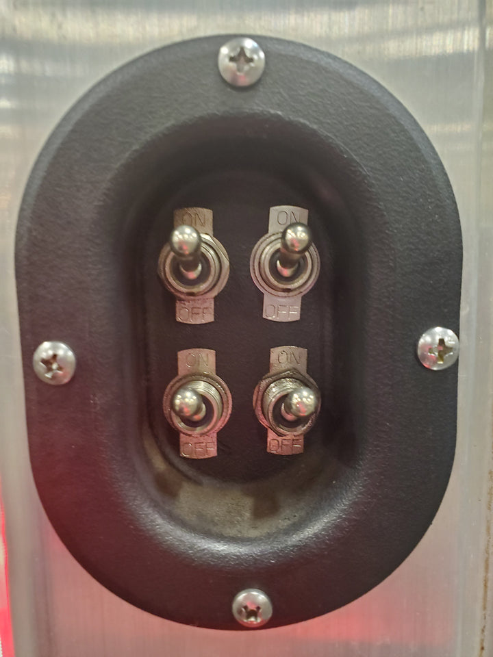 Toggle Switch Cup w/ Four Punch-outs & 4 Switches Installed