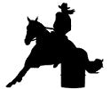 Barrel Racing Horse & Woman Reflective Decal