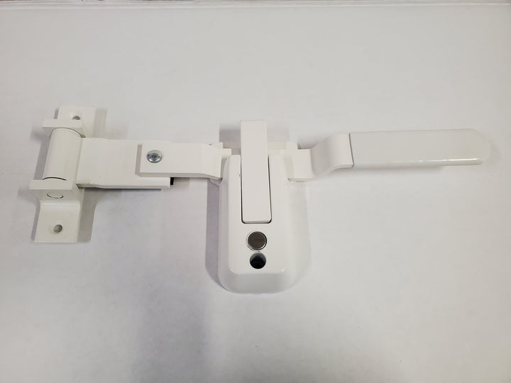 Cam Bar Latch w/ Pivot Hinge, Aluminum: White, shown with White Keyed Cam Latch