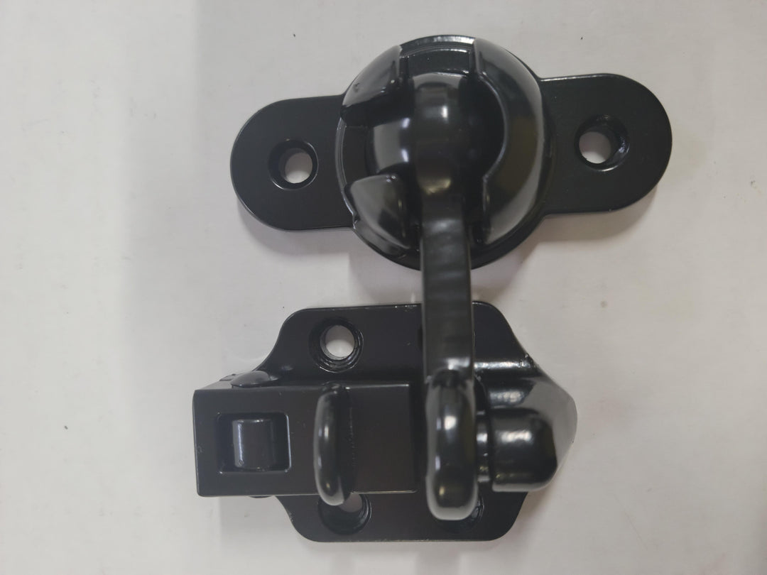 Ball & Socket Door Holdback, with Black E-Coat, 2"