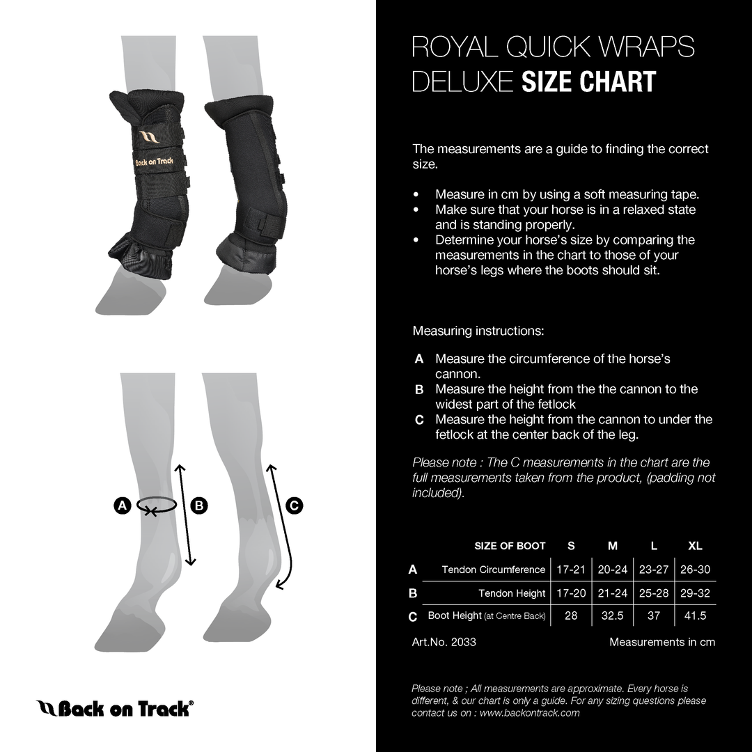 Back On Track Royal Quick Wraps Deluxe (Pair)- Multiple Sizes and Colors Available!