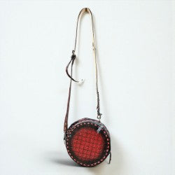 Canteen Purse- Red Tooled Leather w/ Red Buckstitch