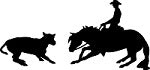Cutting Horse & Man Reflective Decal