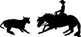 Cutting Horse & Woman Reflective Decal