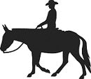 Man Riding Mule Reflective Decal