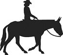 Woman Riding Mule Reflective Decal