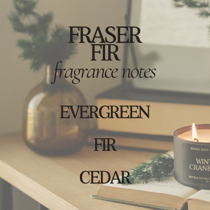 Fraser Fir Soy Candle - Winter - Evergreen, Cedar - 12 oz