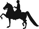 Morgan Park Saddle Horse & Man Reflective Decal