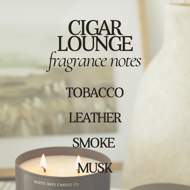 Cigar Lounge 12 oz Soy Candle - Home Decor & Fathers Day