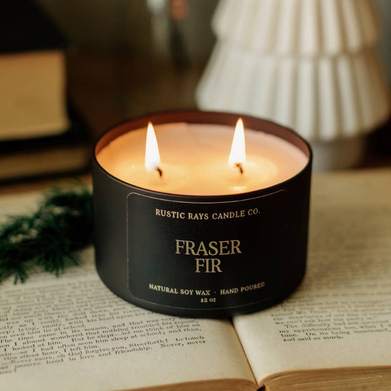 Fraser Fir Soy Candle - Winter - Evergreen, Cedar - 12 oz