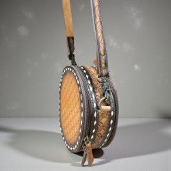Canteen Purse- Tooled Leather w/ Buckstitch