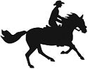 Cantering Trail Horse & Man Reflective Decal