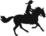 Cantering Trail Horse & Woman Reflective Decal