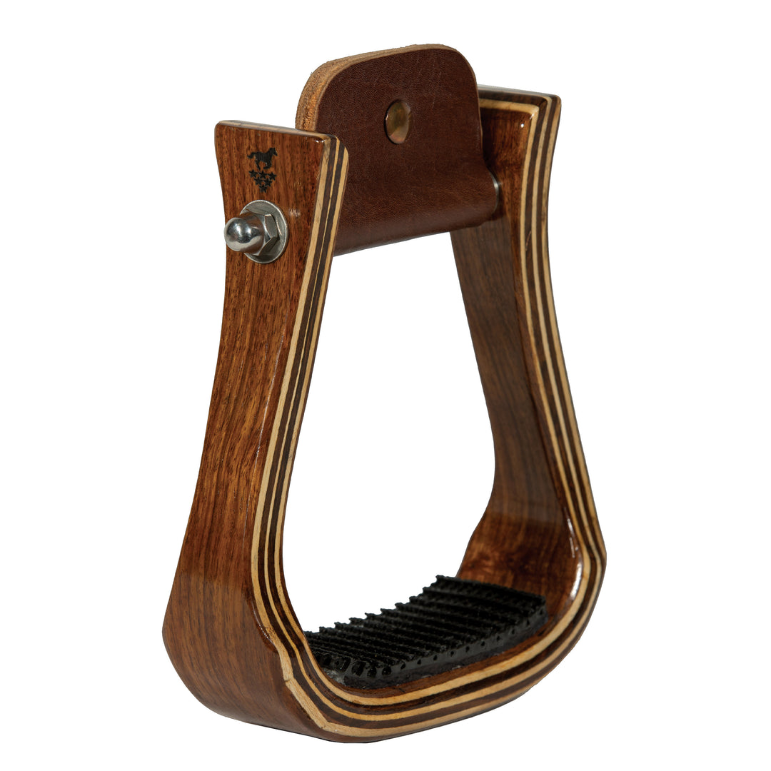 PC 2" Wood Barrel Stirrup- Medium Wood