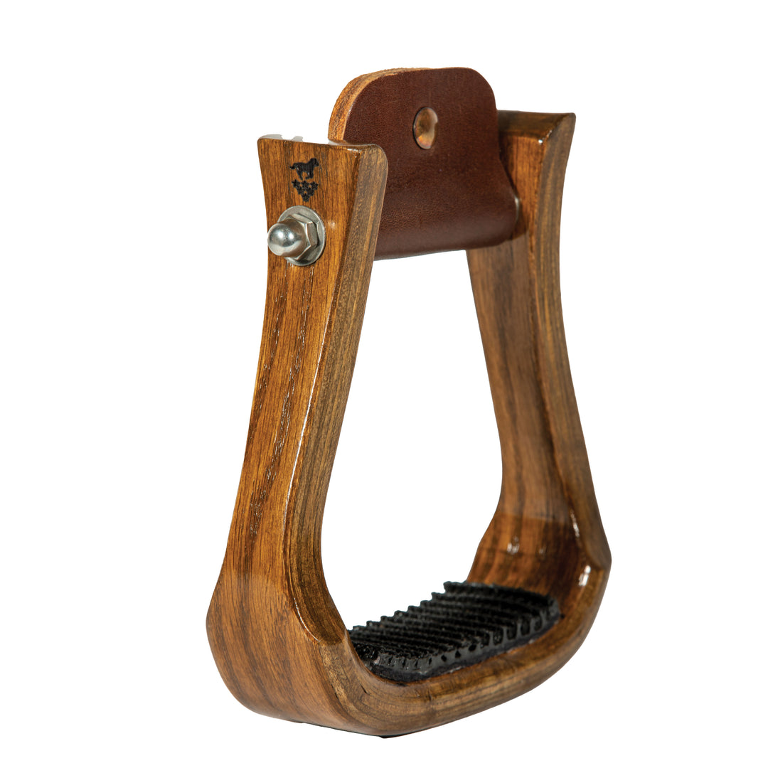 PC 2" Wood Barrel Stirrup- Medium Wood