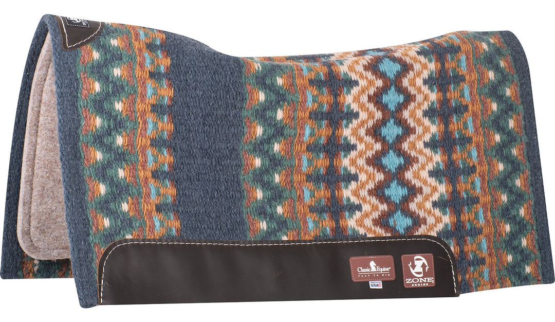 Zone Blanket Top Pad 3/4 inch Felt 32"x34"- Navy/Emerald