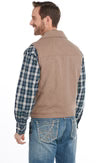 Men's Cripple Creek Wool Melton Snap Front Heather Oatmeal Collared Vest