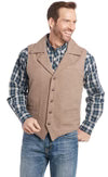 Men's Cripple Creek Wool Melton Snap Front Heather Oatmeal Collared Vest