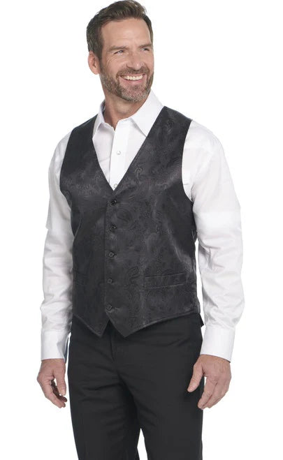 Circle S Mesquite Paisley Dress Vest- Black