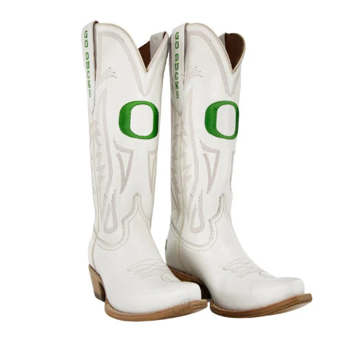 Carrie- Gameday Women's Ivory Western Boot- Oregon Ducks