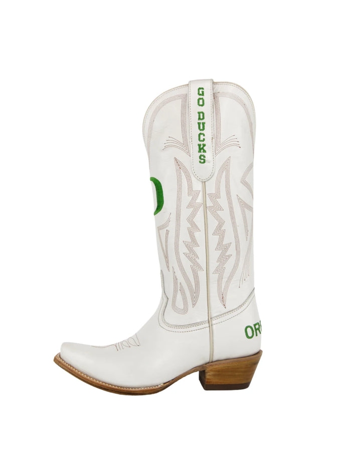 Carrie- Gameday Women's Ivory Western Boot- Oregon Ducks
