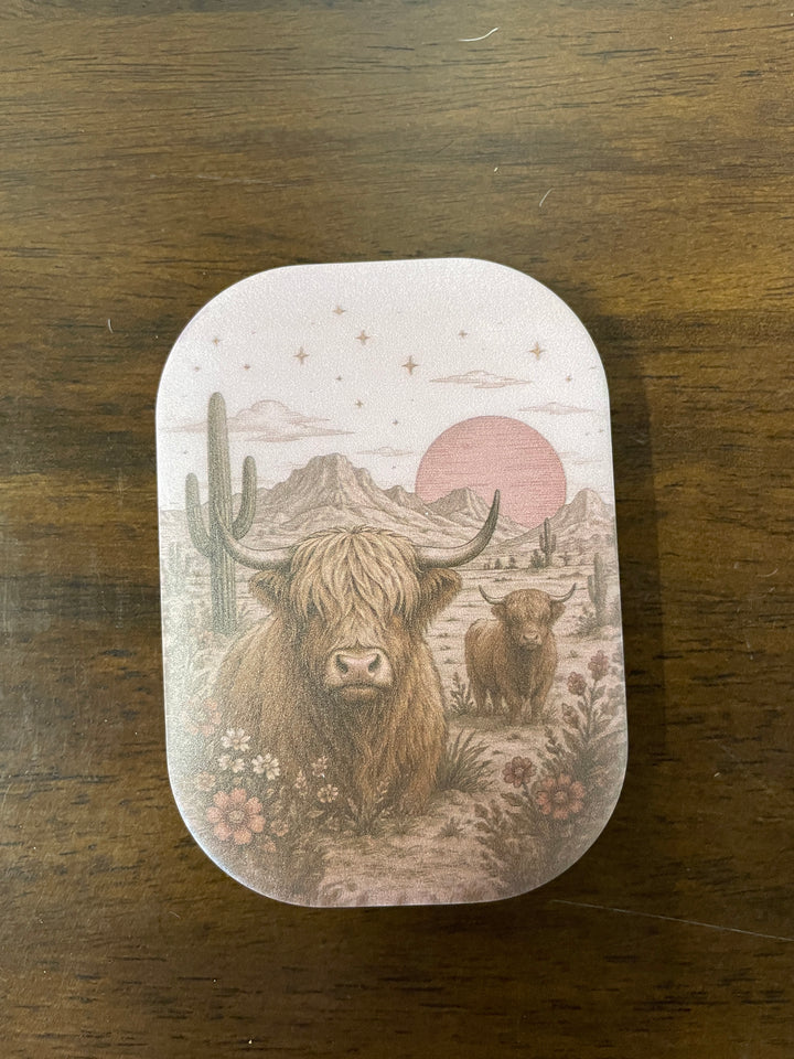 Compact Mirror- Highland Cow