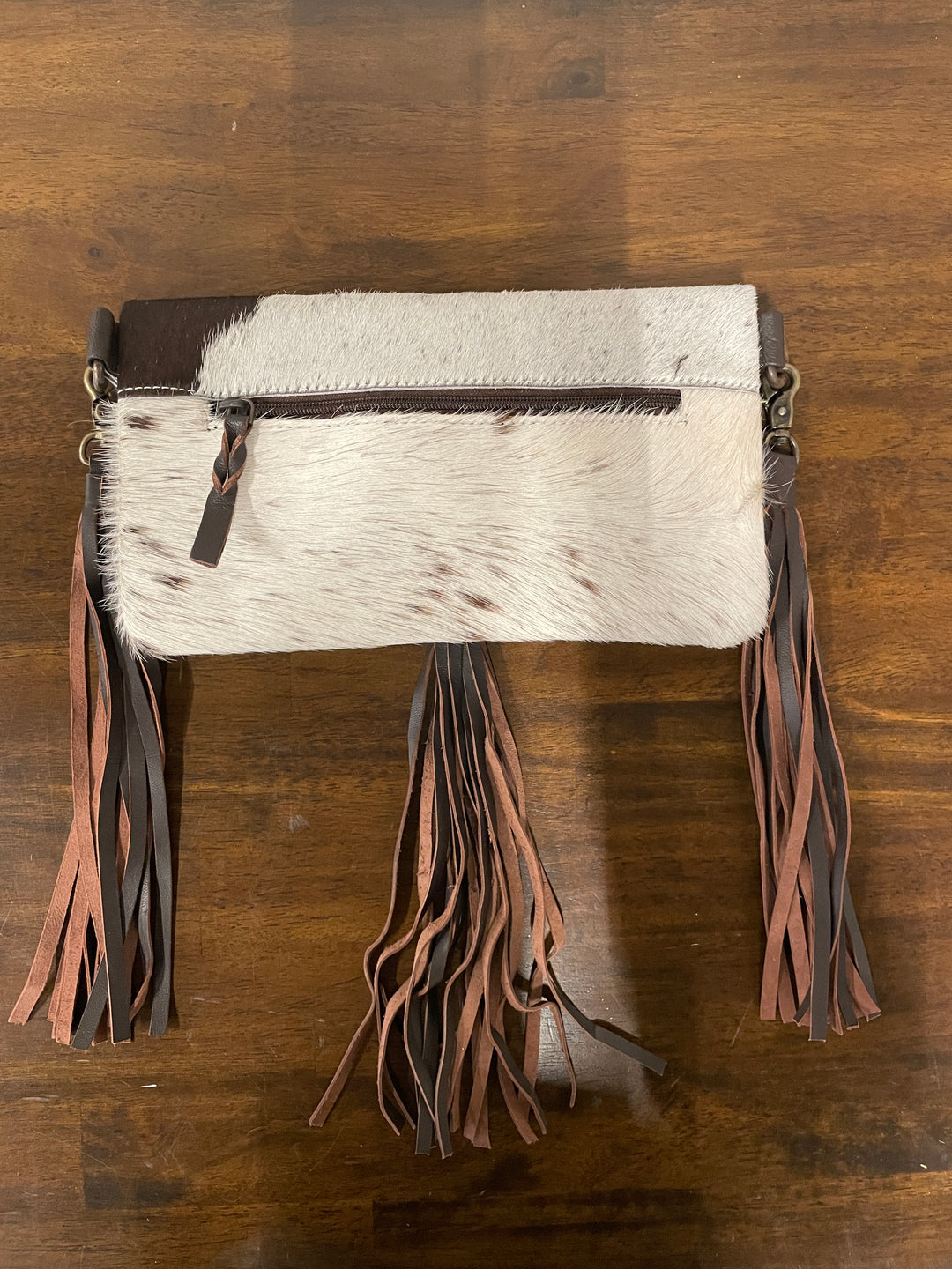 Cowhide Crossbody w/ Leather Patch 4 Aces