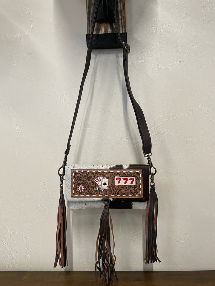 Cowhide Crossbody w/ Leather Patch 4 Aces