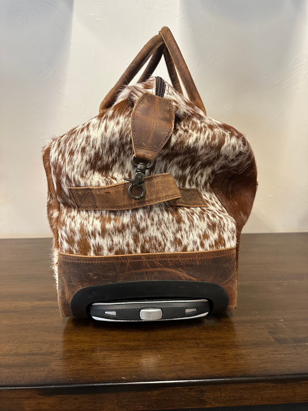 Cowhide Duffle Bag on Wheels