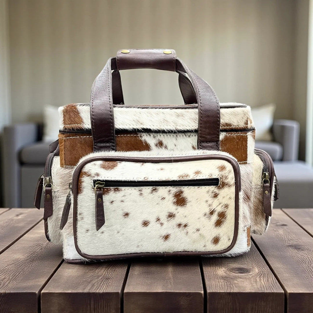 Rodeo-Ready Cowhide Lunch Bag