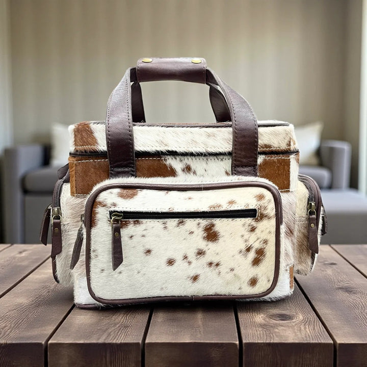 Rodeo-Ready Cowhide Lunch Bag