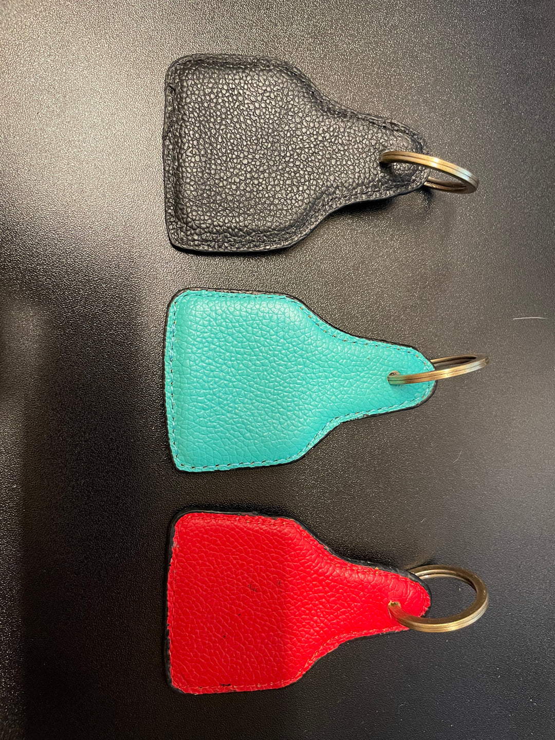 cowhide and leather key chain