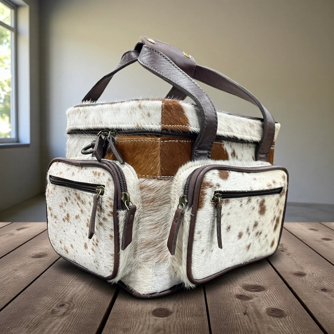 Rodeo-Ready Cowhide Lunch Bag