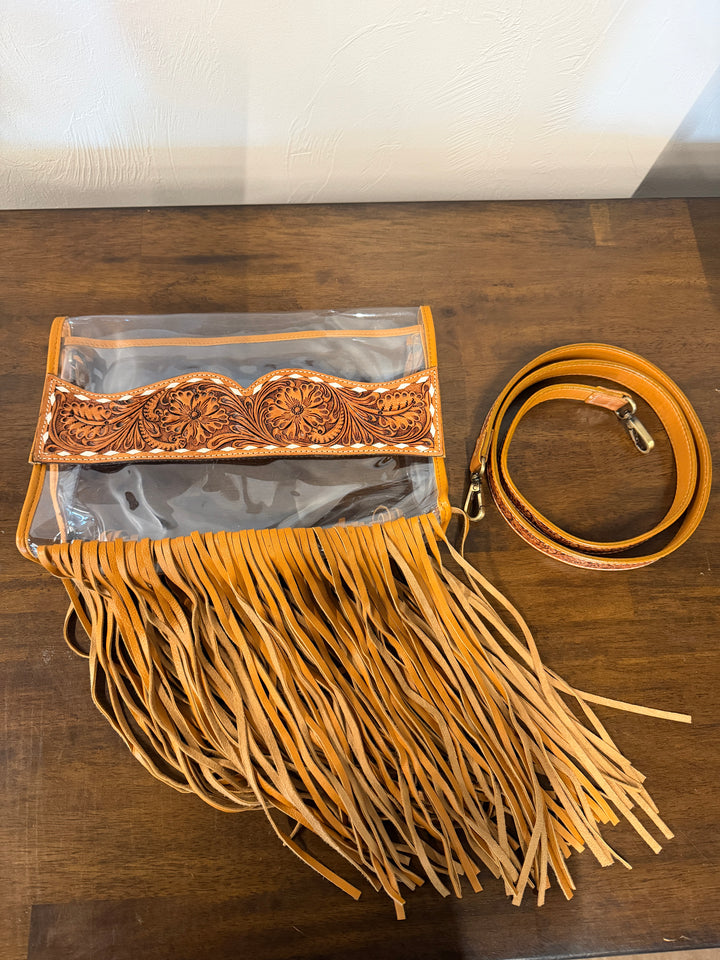 Clear Crossbody Stadium Bag - Natural