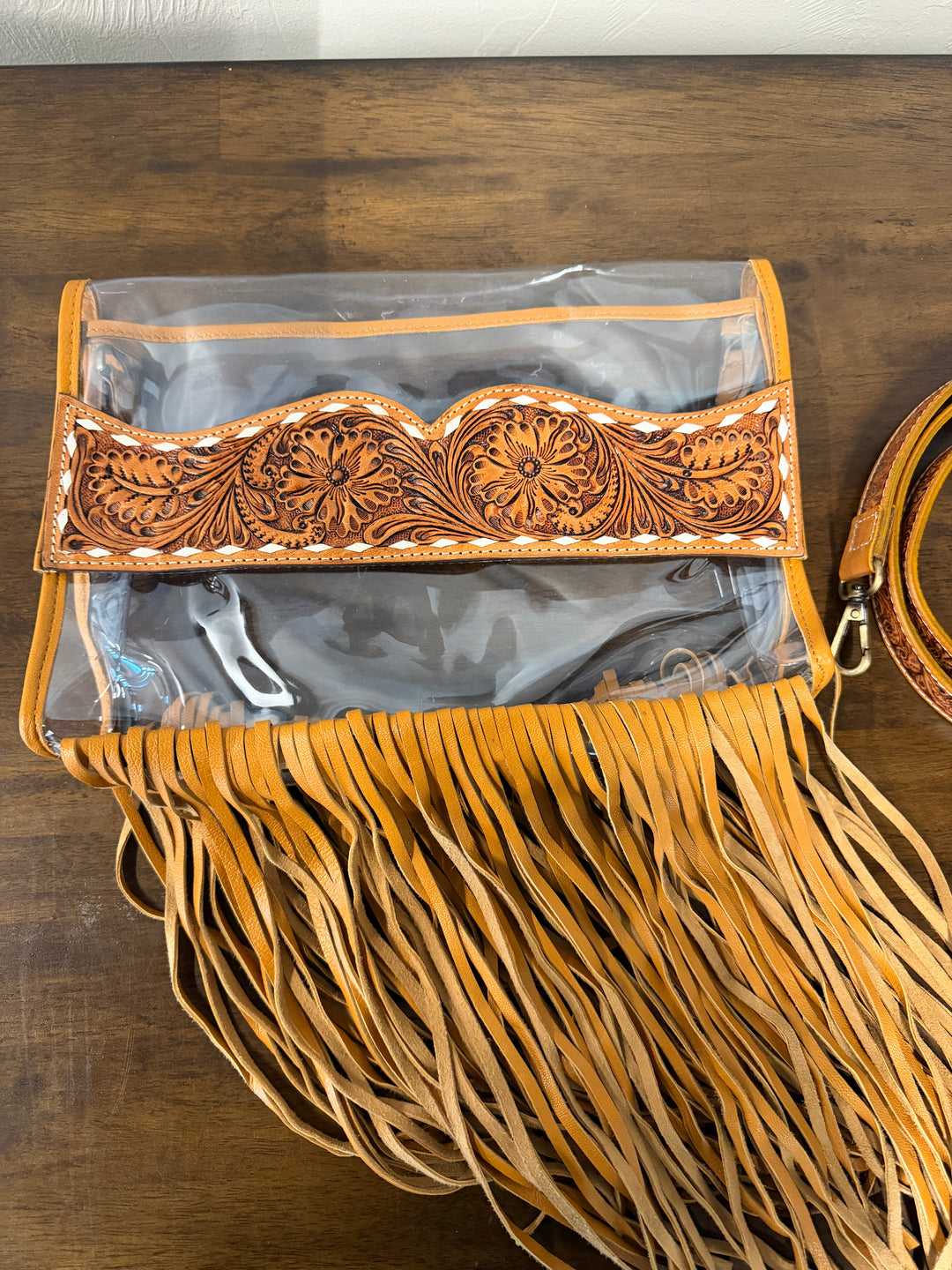 Clear Crossbody Stadium Bag - Natural