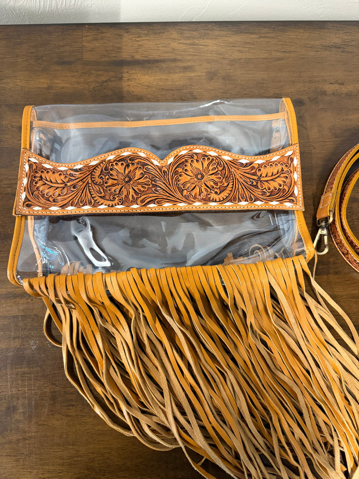 Clear Crossbody Stadium Bag - Natural
