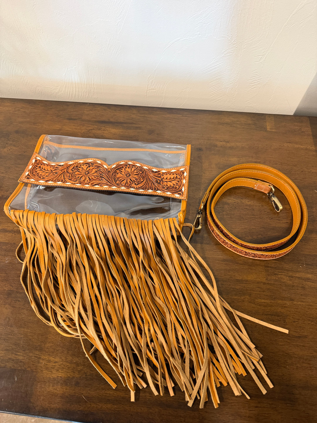 Clear Crossbody Stadium Bag - Natural