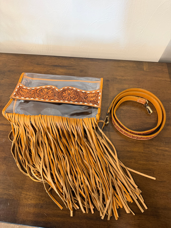 Clear Crossbody Stadium Bag - Natural