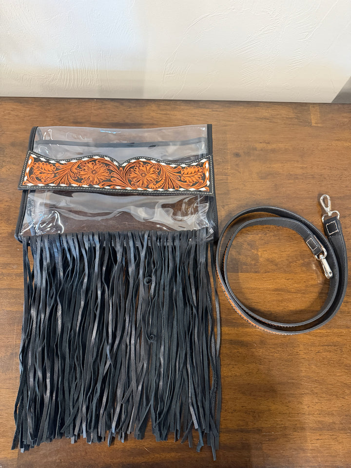 Clear Crossbody Stadium Bag - Black