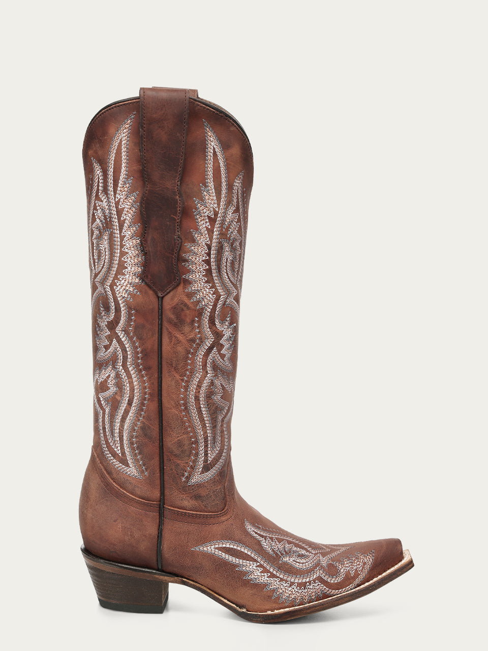 L8072 - Women's Embroidery and Triad Shedron Snip Toe Circle G Cowboy Boot