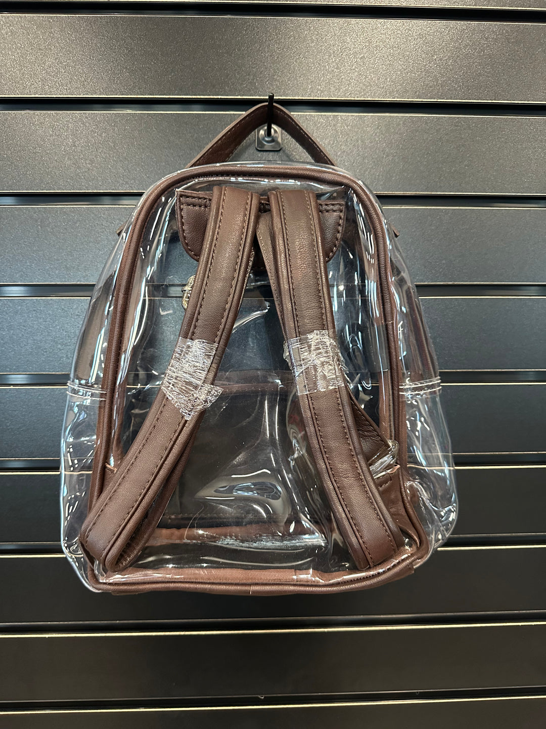 Clear Stadium Backpack w/ Leather Pouch
